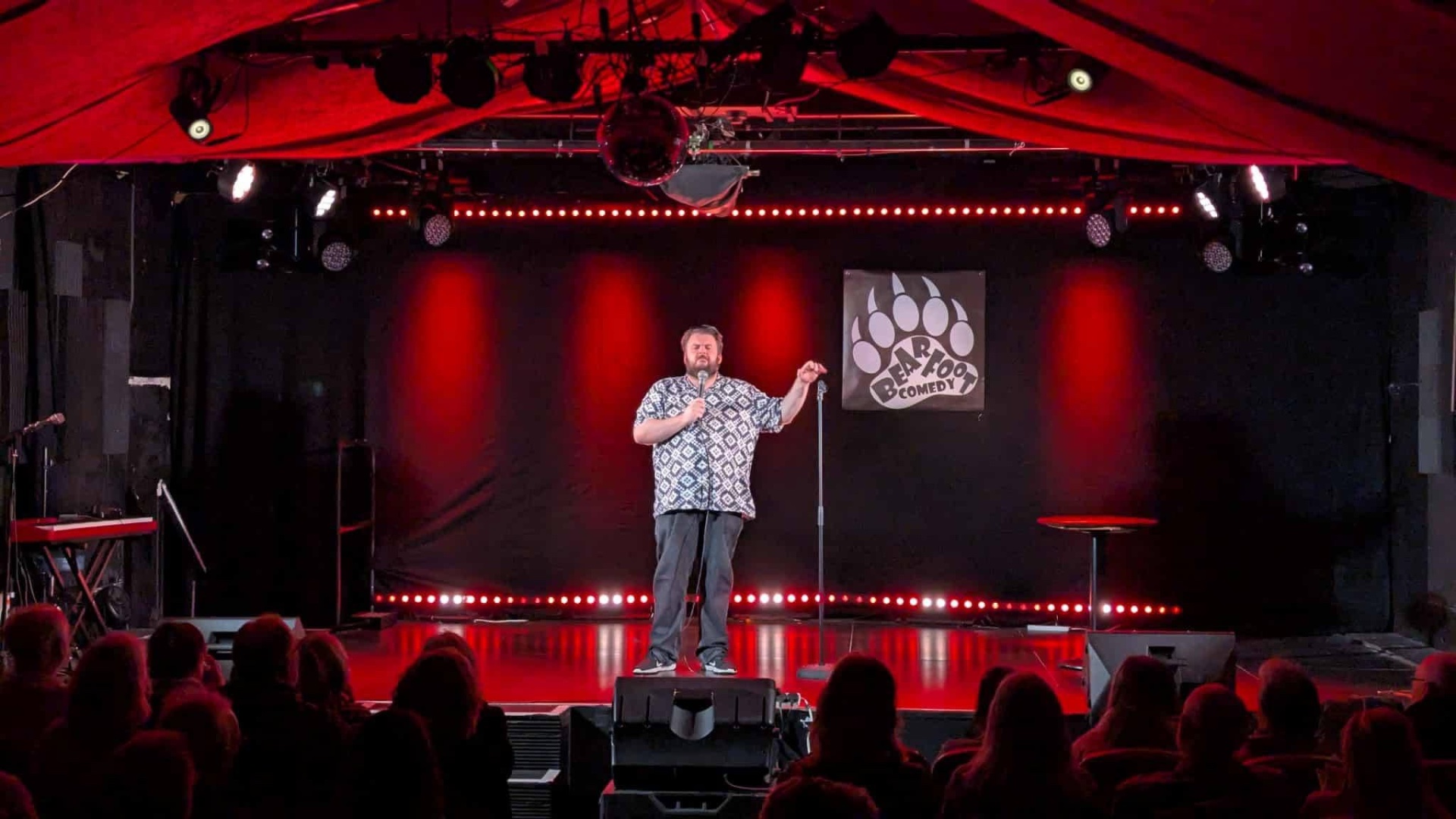 Comedian on stage